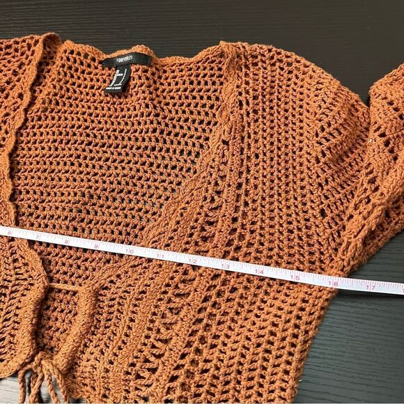 ✨ Forever 21 Brown Knit Shrug Sweater Small - Picture 8 of 9